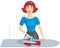 Woman ironing clothes