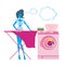 Woman irons clothes, silhouette Illustration