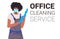 Woman janitor professional office cleaner in medical mask wearing gloves coronavirus quarantine concept