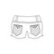 Woman jeans shorts icon, outline style