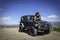 Woman with a jeep in the Arizona Desert