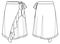 woman jersey or woven fabric skirt with bow technical drawing