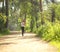 Woman jogger in countryside