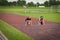 Woman jogging outdoor on a racecourse