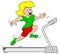 Woman jogging on a treadmill