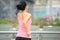 Woman jogging in urban city
