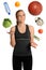 Woman Juggling Healthy Lifestyle