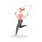 Woman with a jumping rope. Idea of sport and healthy activity.