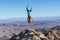 Woman Jumps To Celebrate The Summit Of Chemehuevi Peak