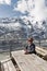 Woman in Kaiser Franz Joseph glacier. Grossglockner, Alps, Austria.