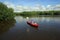 Woman kayaking in Everglades National Park, Florida.