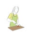 A woman in the kitchen prepares food. vector illustration