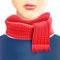 Woman Knitted Red Scarf Ad Print