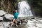 Woman at Korbu Waterfall