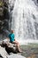 Woman at Korbu Waterfall