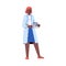 Woman laboratory researcher or assistant cartoon vector illustration isolated.