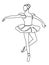 Woman lady ballet ballerina line art illustration