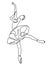Woman lady ballet ballerina line art illustration