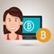 woman laptop bitcoin online