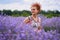 Woman lavender farmer in the field