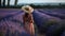 Woman in Lavender Field