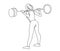 Woman lifting weights continuous one line drawing. Female bodybuilder vector