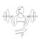 Woman lifting weights continuous one line drawing. Female bodybuilder vector hand drawn