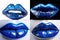 Woman Lips Closeup, Blue Lipstick Makeup, Beautiful Mouth Make-Up, Model Girl Lip, Lips Macro