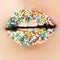 Woman lips cute sweet candy