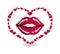 woman lips heart shape