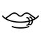 Woman lips piercing icon, outline style