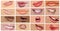 Woman Lips Set with Lipstick Makeup