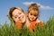 Woman and little girl in the grass