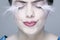 Woman with long eyelashes
