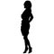woman with long legs in a dress on high heeled hands on hips