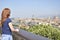 Woman looking at the city of Florence