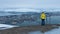 Woman looking at panorama Tromso