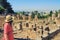 A woman looks at the ruins of Carthage and the house where Hannibal lived