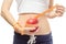 Woman lose weight slimness centimeter apple