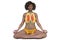 A woman in Lotus yoga position, or Padmasana, with highlighted lungs