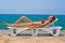 Woman on lounger