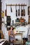 woman luthier making guitars in her musical instrument workshop