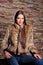 Woman in Luxury lynx fur coat