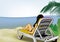 Woman Lying on Beach Lounger