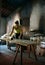 Woman make girdle cake (banh trang). BA RIA, VIET NAM- FEBRUARY 2