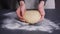 Woman making handmade dough for bread