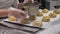 Woman making homemade cinnamon rolls