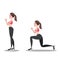 Woman making lunges. Doing sport exercises in gym