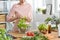 Woman making a salad