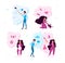 Woman, Man Activities Flat Vector Concepts Set